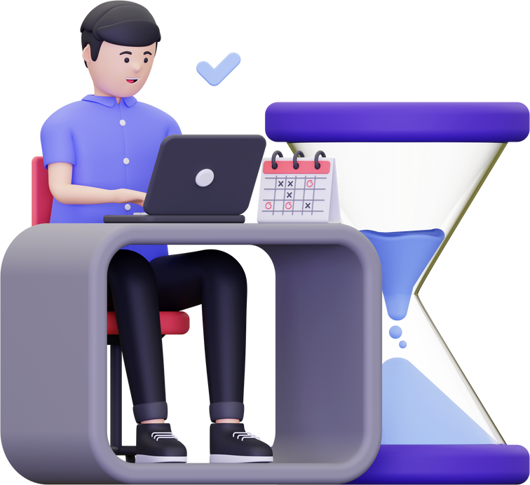 3d Businessman Complete Scheduled Work illustration